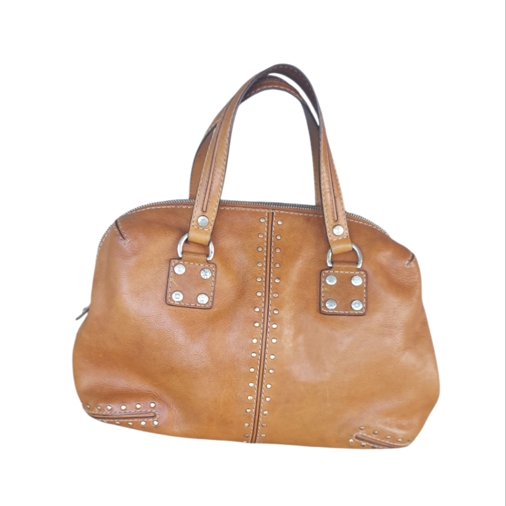 Michael Kors Tan Leather Studded Satchel